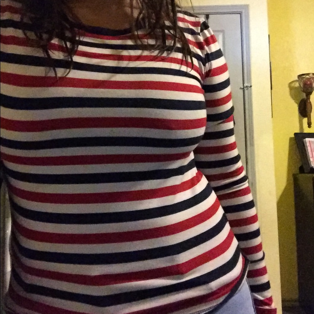 Striped long sleeve tee